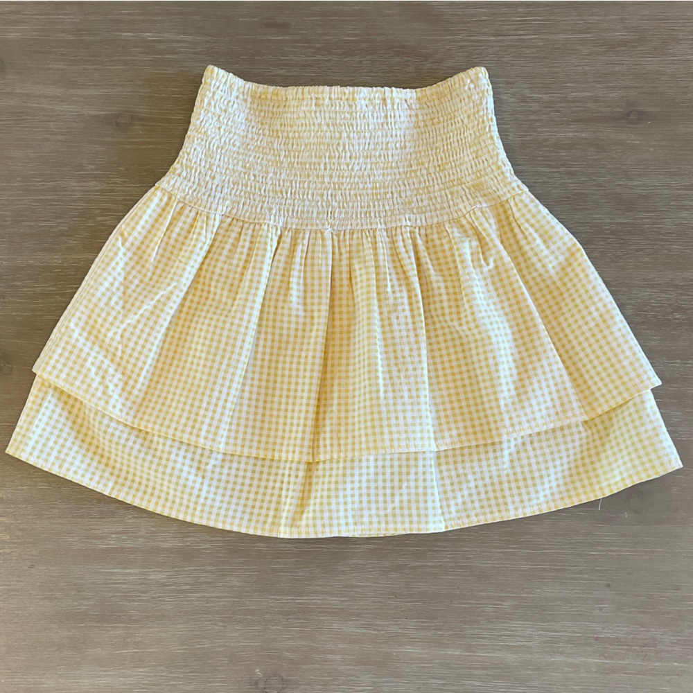 Francesca’s Yellow Mini Ruffle Skirt